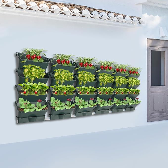 Vertical Wall Planter with 24 Pots, Hanging Garden Plant Flowerpot Holder - Image 8