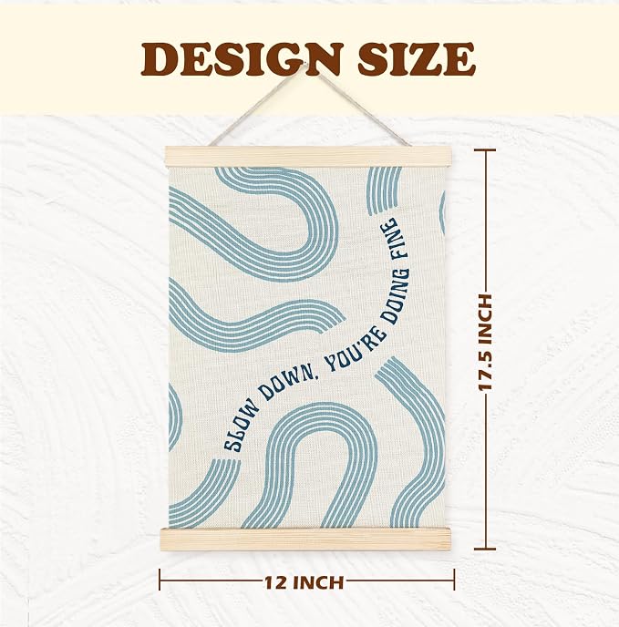 Yomisex Blue Slow Down You're Doing Fine Inspirational Wall Art Poster - Image 6