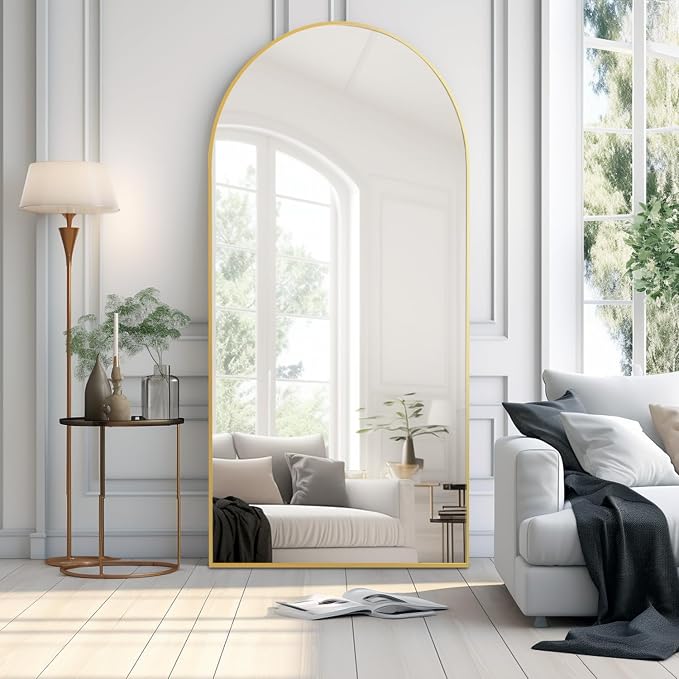 Dewfig Arched Full Length Mirror, Full Body Mirror - Image 3