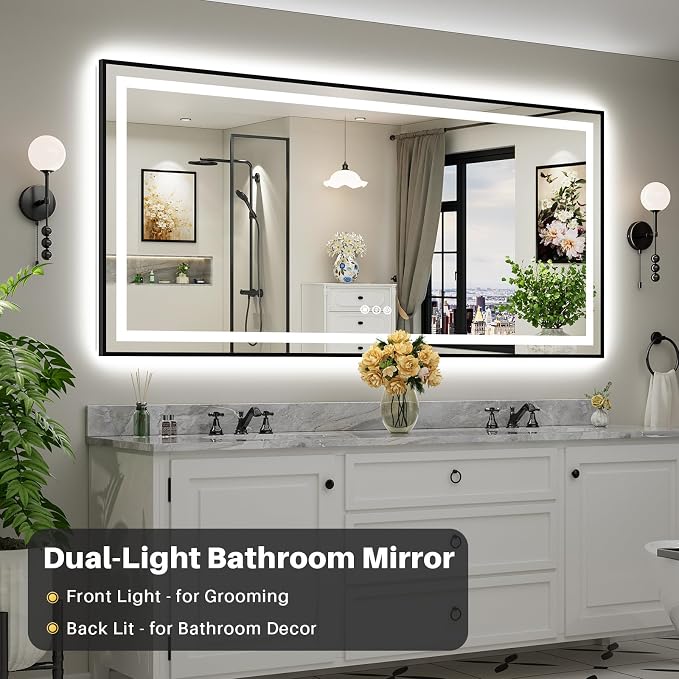 84x40 Inch LED Bathroom Mirror - Image 3