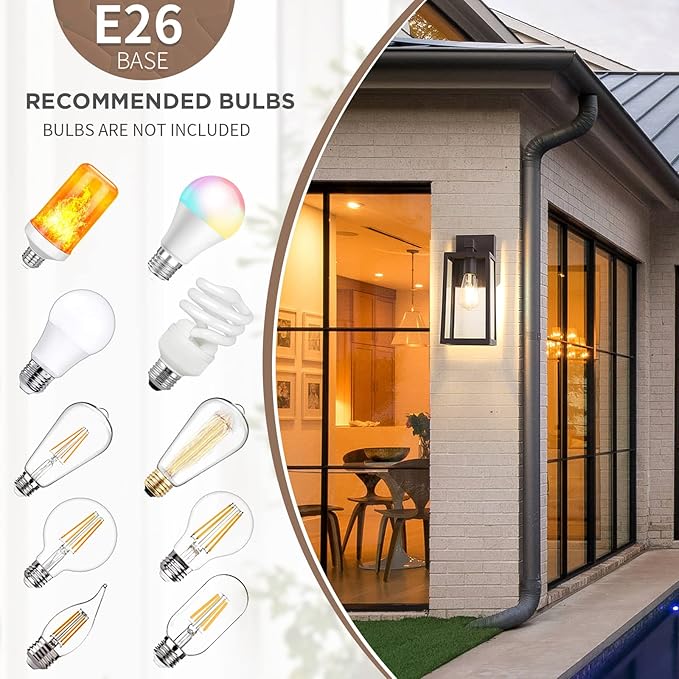 MAXvolador Outdoor Wall Sconce, Exterior Waterproof Wall Lantern Light Fixture - Image 4