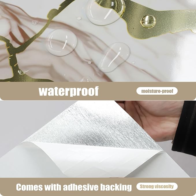 Chejiaye 10pcs Marble Peel and Stick Waterproof Wall Panels, Heat-Resistant - Image 5