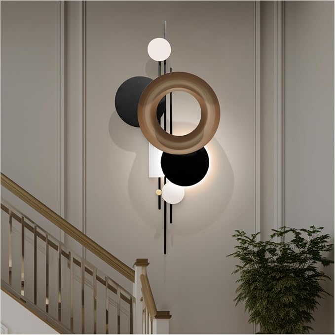 HEBOIX Large 3D Wall Art with Led Lights Luminescence，Metal Wall Art by HEBOIXHOMEDECOR