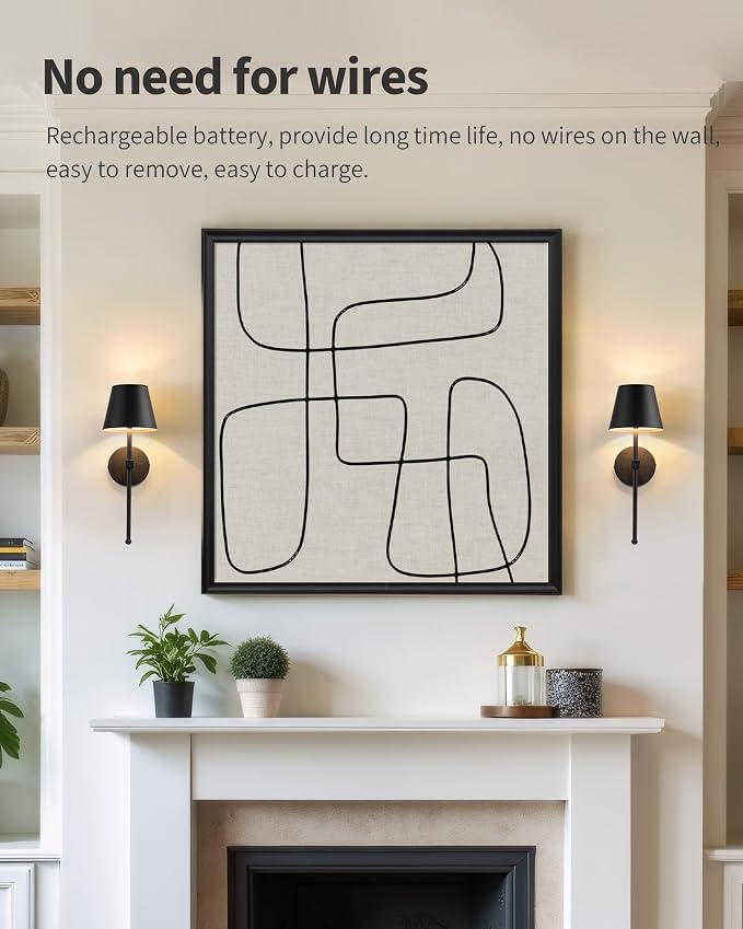 KDG Cordless Wall Sconces Set of 2, Wireless 5200mAh Rechargeable Battery LED - Image 3