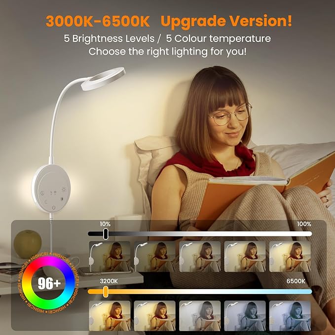 Wall Mounted Reading Light, Bedside Headboard Lights - Image 3