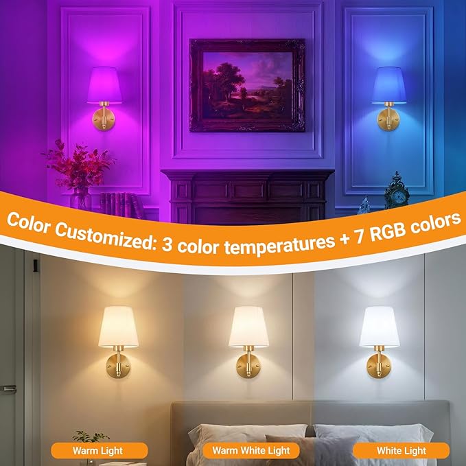 Nekhung Battery Operated Wall Sconces Set of Two, Wireless Battery Wall Light - Image 5