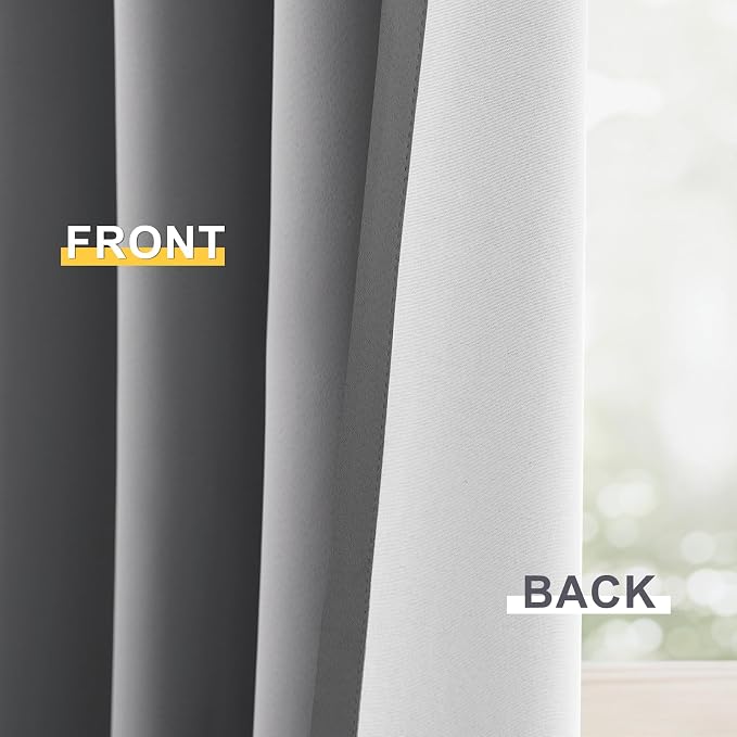 Yakamok 100% Blackout Curtain Panels 84 inches Cold and Light Blocking Drapes - Image 5