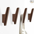 Wood Wall Hooks 4 Pack Coat Hooks Wall Mount Walnut Wooden Hooks by FCOWK