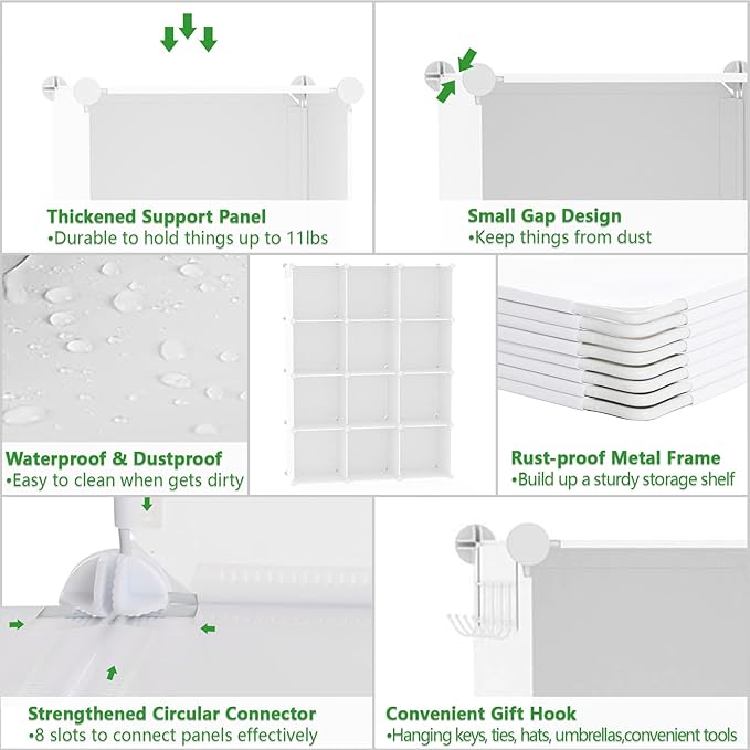C&AHOME Cube Storage Organizer, 12-Cube Shelves Units, Closet Cabinet, DIY - Image 7