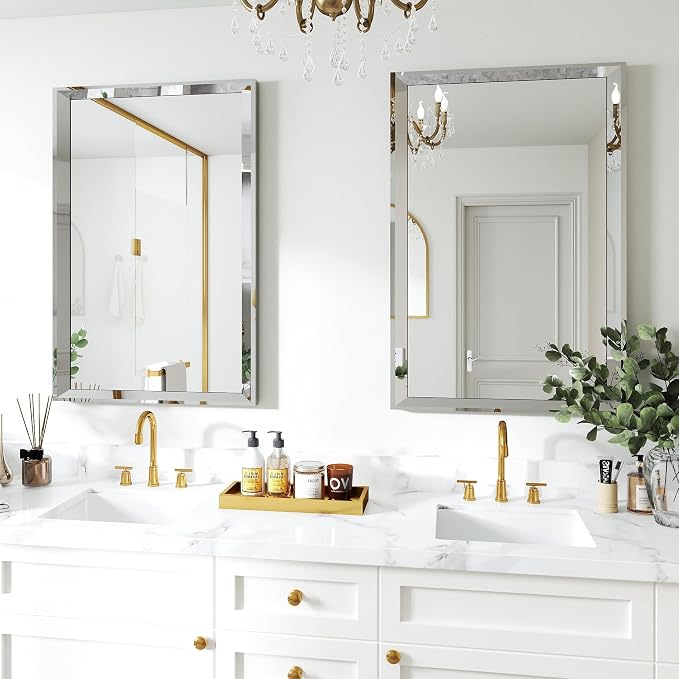 Chende 33"x49" Angled Retangular Decorative Wall Mirror - Image 7