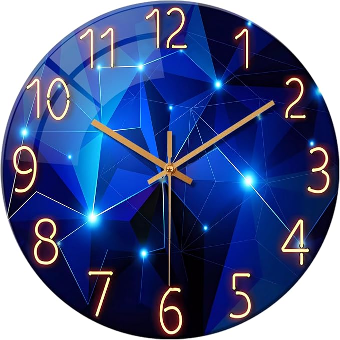 Blue Wall Clock for Living Room Decor Kitchen Wall Clocks Battery Operated 12 by Constantplanet%E6%97%97%E8%88%B0%E5%BA%97