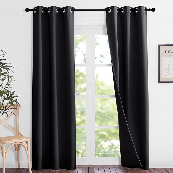 NICETOWN High-End Thermal Kitchen Curtains, Full Blackout Curtains 80 Inches - Image 2