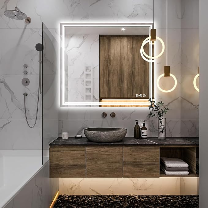 Ratsamee 40x36 Inch LED Bathroom Mirror - Image 2