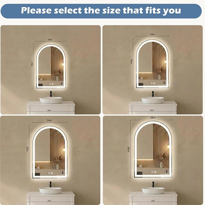 DUMOS 28"×36" LED Bathroom Mirror - Image 2