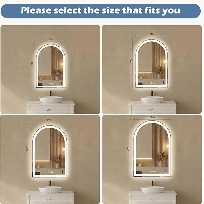 Sweetcrispy 28“×36” LED Bathroom Backlit Mirror - Image 7