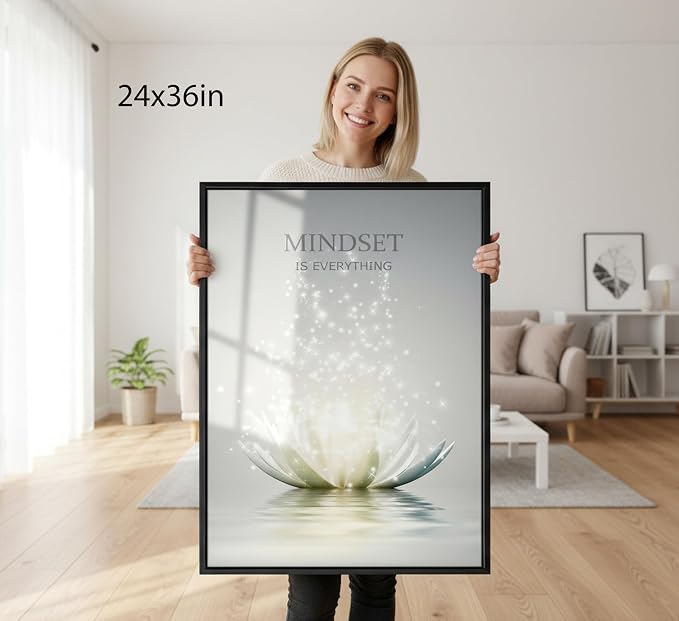 Floating Framed Zen Wall Art, Just Breathe Picture Poster - Image 6