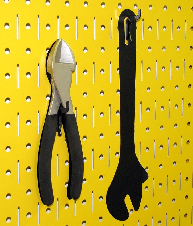 Wall Control Pegboard 32in x 16in Yellow Metal Pegboard Tool Board Panel - Image 6