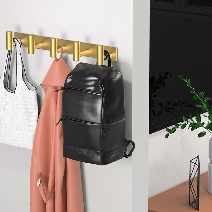 Wall Mounted Coat Rack-5 Hooks, Heavy Duty Stainless Steel Wall Hooks - Image 2