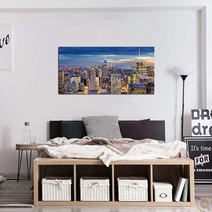 Large New York City Wall Art NYC Skyline Picture Office Wall Decor Modern - Image 2
