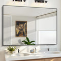 KOCUUY 60x40 Inch Large Black Wall Mounted Mirror, Aluminum Framed Decorative by KOCUUY