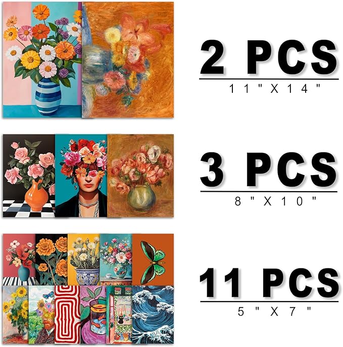 ANERZA 16 PCS Eclectic Wall Art Decor, Mid Century Modern Maximalist Home - Image 2