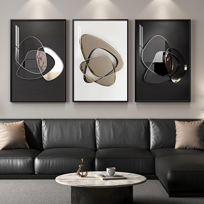 Large Framed Modern Elegant Abstract Wall Art by Cuspin