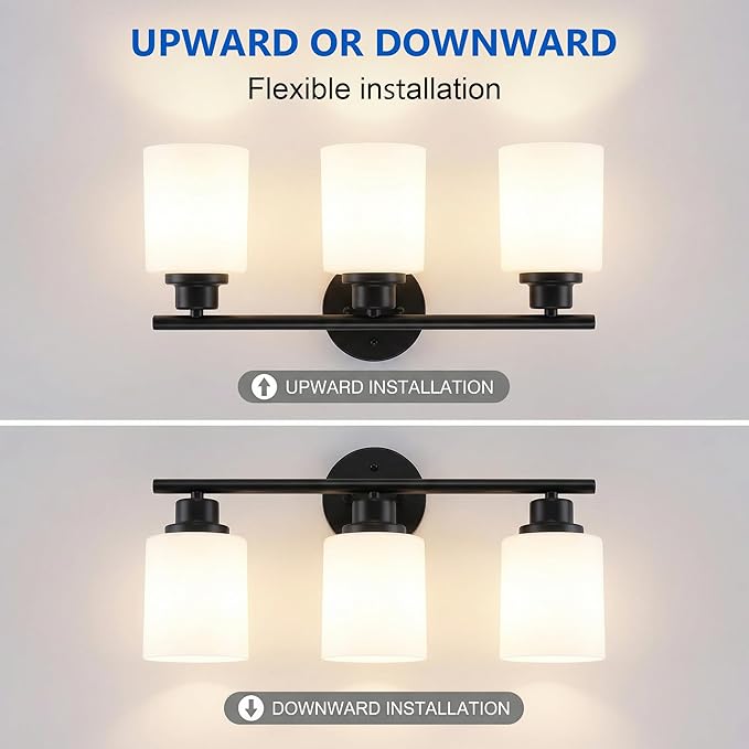 Unicozin 3 Light Bathroom Light Fixtures, Modern Vanity Lights - Image 4