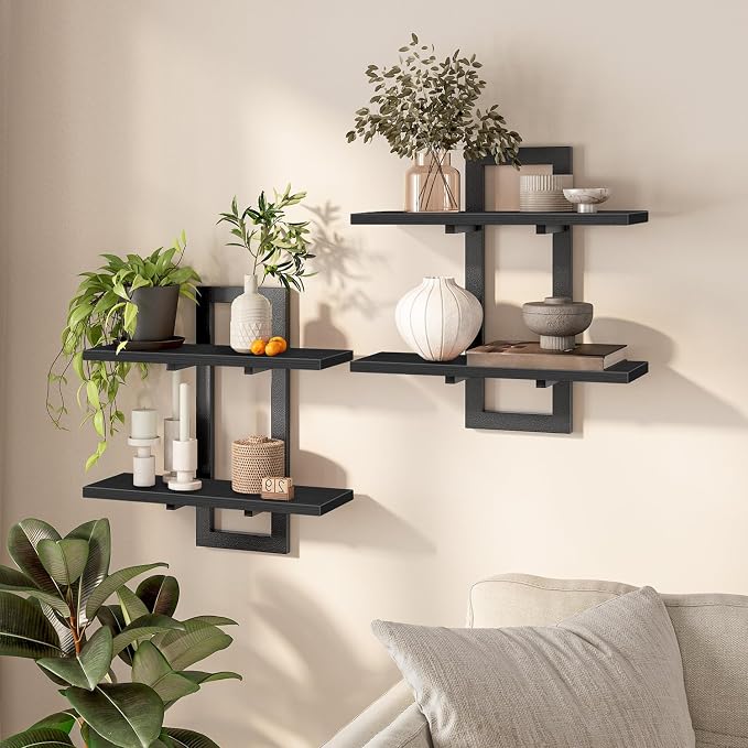 HOOBRO Floating Shelves, 15 Inch Wall Shelf Set of 2, Wall Mounted Storage - Image 8