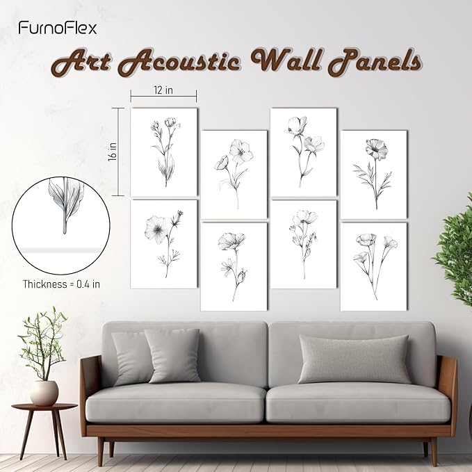 FurnoFlexArt Acoustic Panels Tiles Decorative Room Sound Proof Foam Absorbing - Image 2