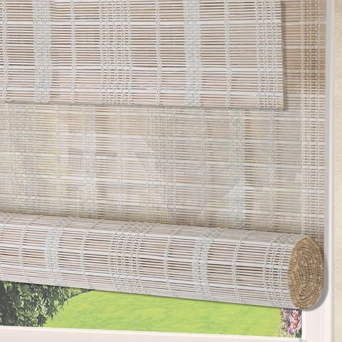 Letau No Drill No Tools Cordless Wood Window Shades Blinds, Bamboo Light - Image 2