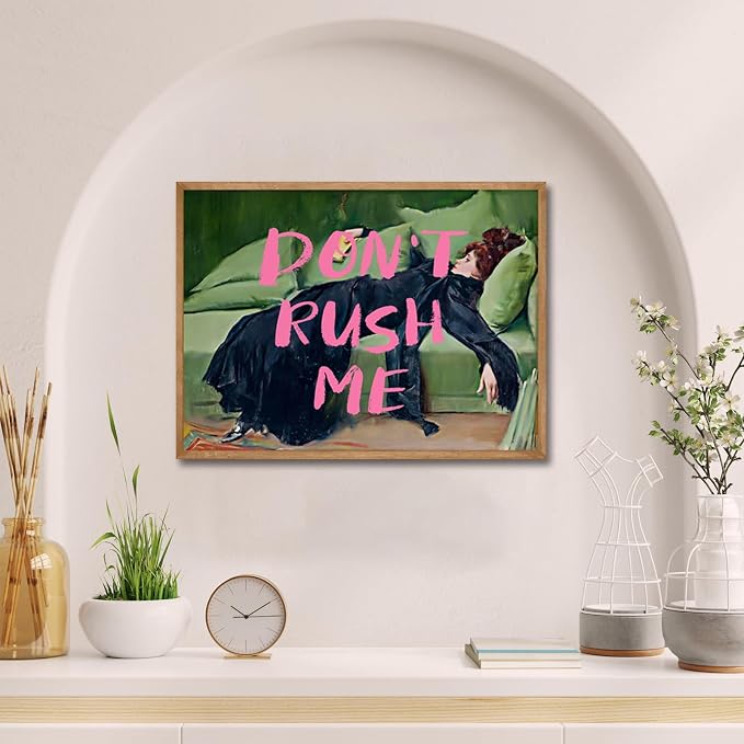 Vintage Eclectic Aesthetic Wall Art Print Don't Rush Me Altered Art Portrait - Image 3