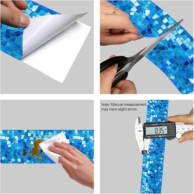 HOMETITUTE Wallpaper Border Peel and Stick Wall Accent PVC Mosaic Wall Borders - Image 6