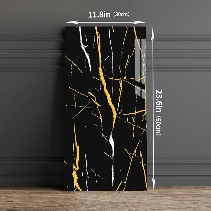 Haimin Wall Panels Peel and Stick 10 Pieces 23.6x11.8in Black Lightweight - Image 3
