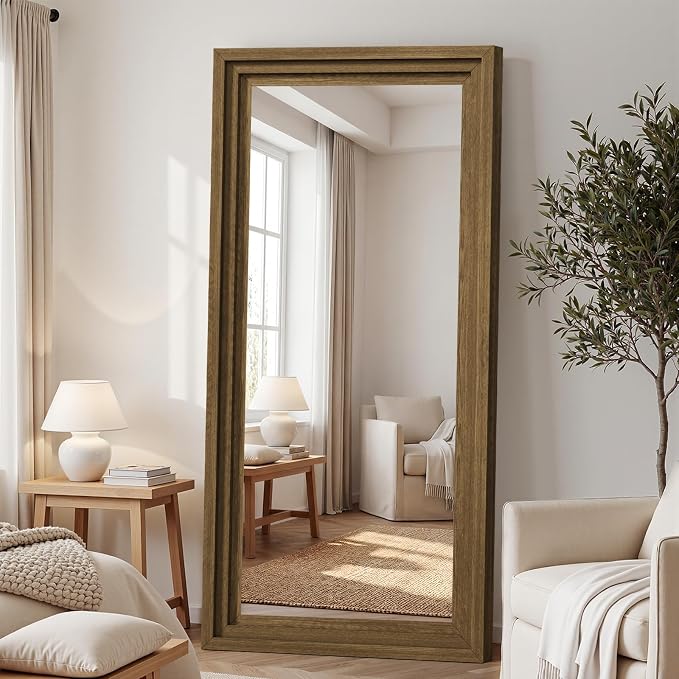 Full Length Mirror 71"x30", Large Solid Wood Frame Floor Mirror, Leaning Floor - Image 7