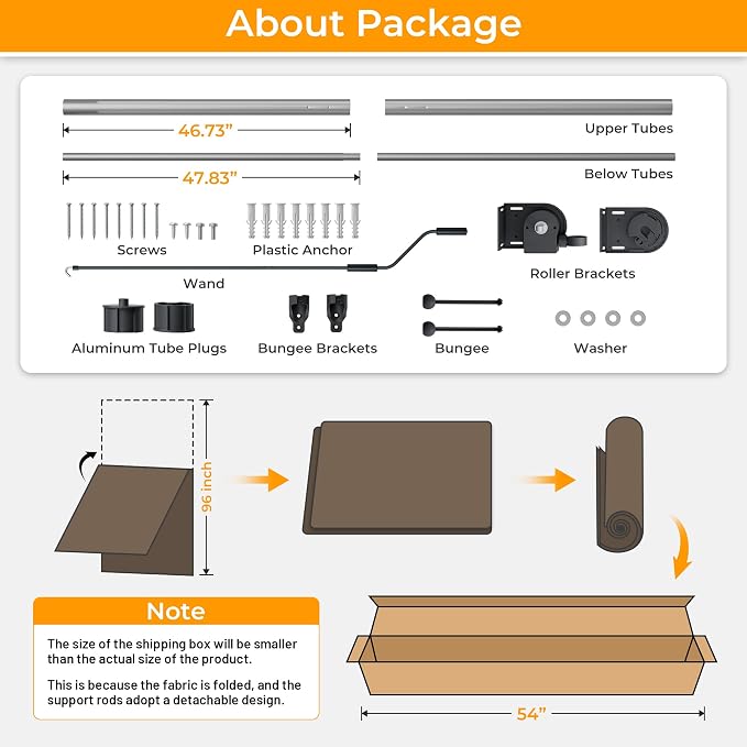 HOMEDEMO Outdoor Roller Shades for Patio, Sun Roller Shade Cloth Roll Blinds - Image 6