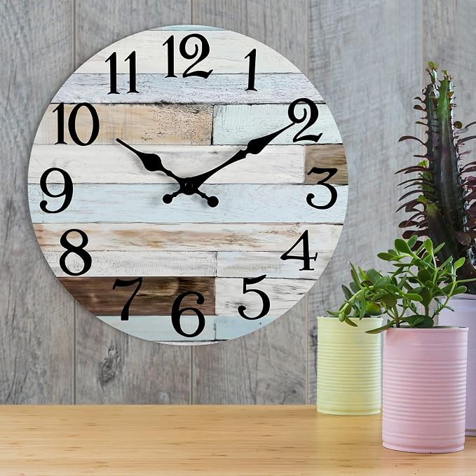 KECYET Wall Clock Battery Operated 16 Inch Silent Non-Ticking Coastal Country - Image 9
