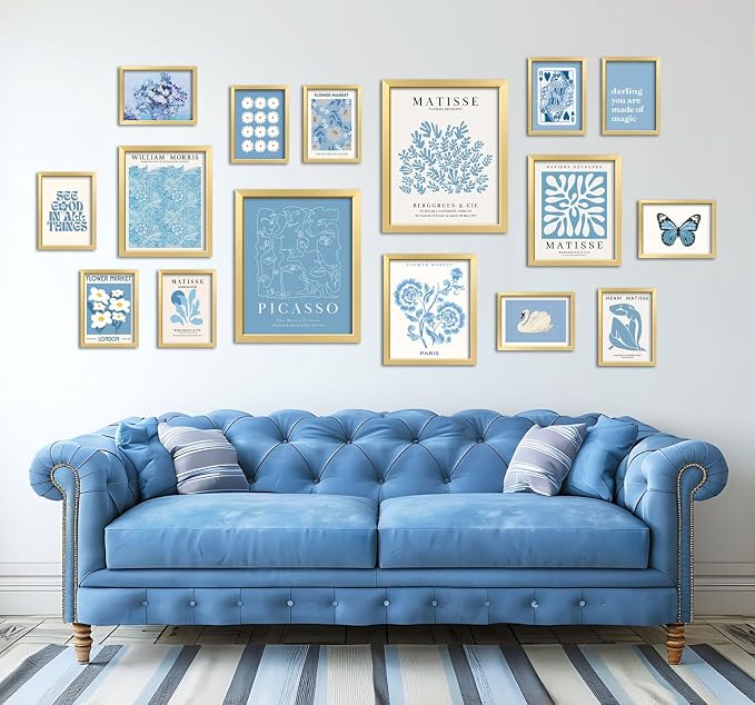 ANERZA 16 PCS Framed Blue Wall Art Decor, Matisse Wall Prints - Image 7