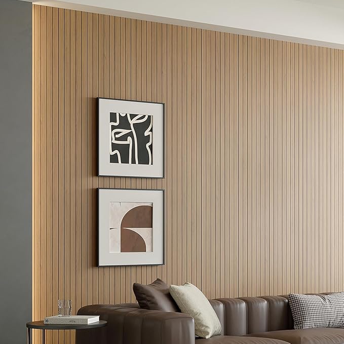 Yutianli PVC Slat Wall Panel Peel and Stick 236"x 15.7" Faux Wood Slat Panel - Image 2