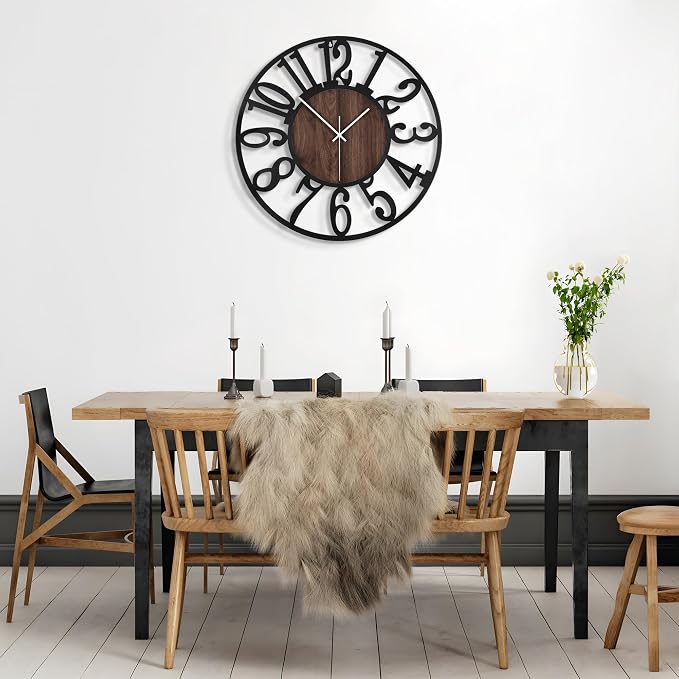 Large Wall Clock for Living Room Decor, 24 Inch Non Ticking Silent, Battery - Image 7