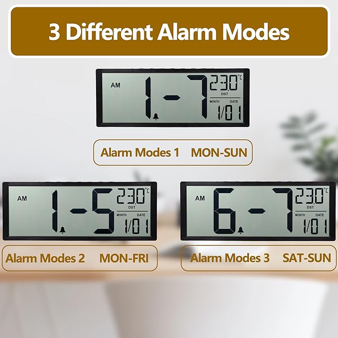 Maxstar Large Digital Wall Clock, Desktop/Wall Mounted - Image 6
