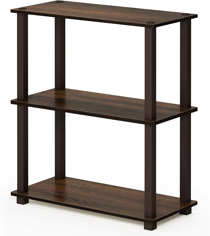 Furinno TURN-S-TUBE Storage Shelves, 3-Tier Book Shelf, Corner Shelf, Toolless - Image 6