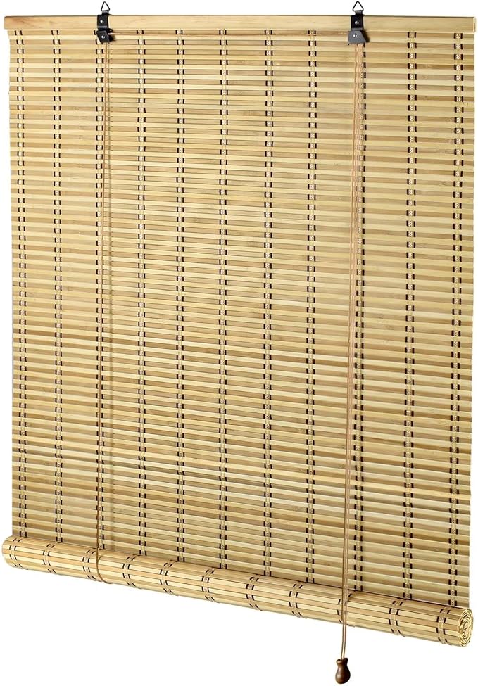 Bamboo Blinds for Interior Windows, Custom Roller Shades for Indoor Window and by BAYUE