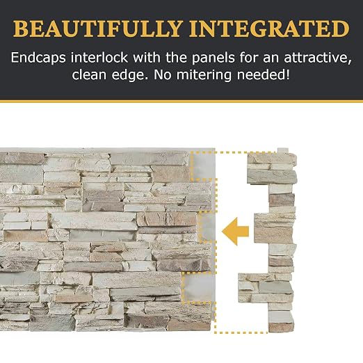 AZ Faux High-Density Polyurethane Faux Stone Interlocking Right Endcap - Image 7
