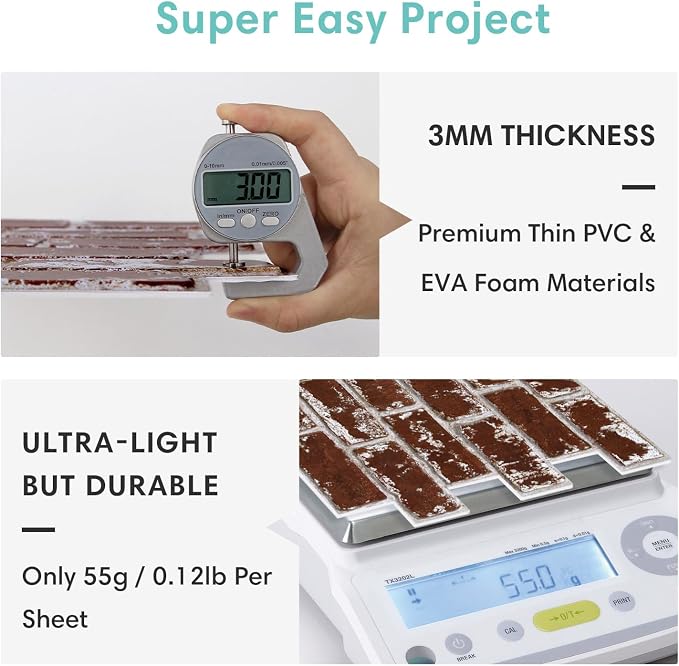 Commomy 3D Peel and Stick Brick Tiles - Image 7