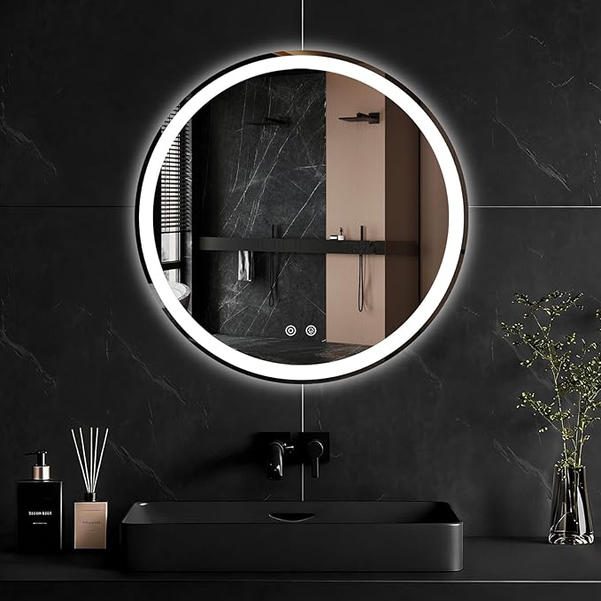 Sweetcrispy 24 Inch Round LED Bathroom Mirror by Sweetcrispy