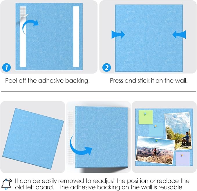 MaxGear Large Cork Board for Wall 36" x 24", 6 Pack Felt Wall Tiles - Image 5