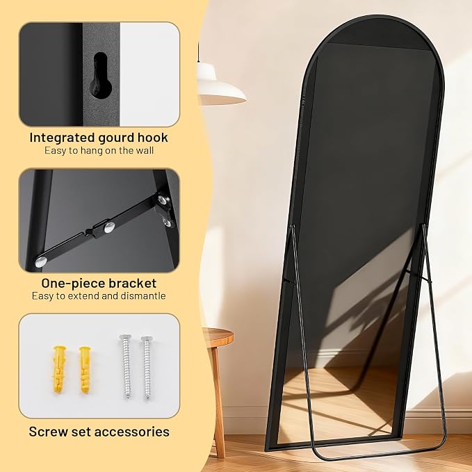 Simple Deluxe Arched Full Length Mirror, - Image 5