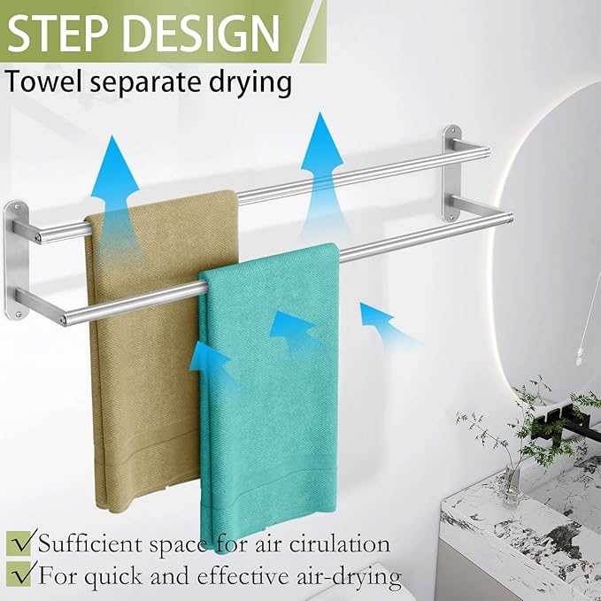 Double Towel Bar 32 Inch, Towel Rack - Image 3
