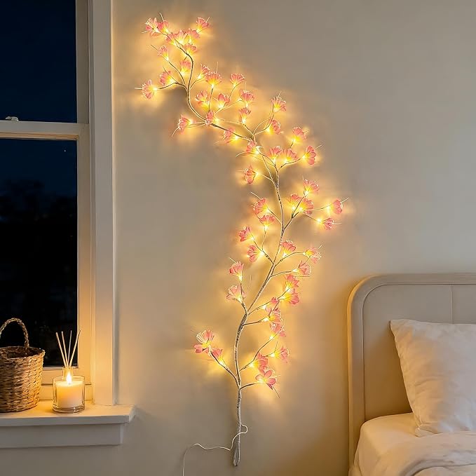 Cherry Blossom Tree Branch Lights: Cherry Blossom Willow Vine Garland - Image 2