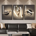 Large Framed Modern Luxury Black and Gold Abstract Wall Art by Cuspin